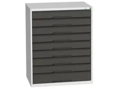 ladekast HxBxD 1000x800x550mm 9laden romp RAL7035 front RAL7016
