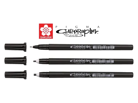 Kalligrafiepennen set Sakura Pigma Calligrapher 3 breedtes zwart