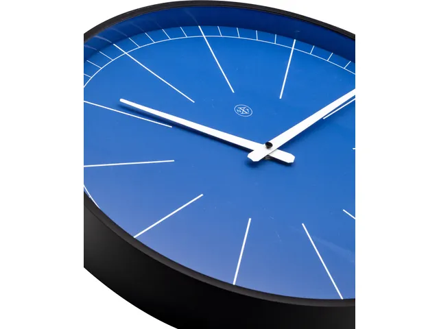 Wandklok nXt Ethan Ø 40cm blauw streepaanduiding
