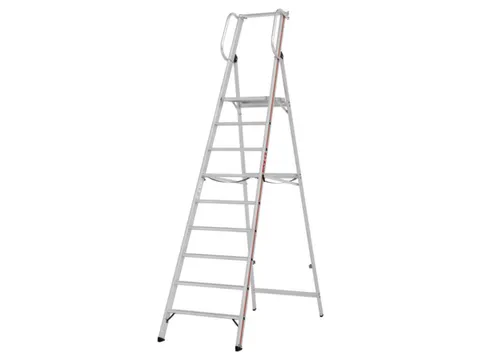 platformladder,bordes HxBxD 2110x440x400mm,9treden,aluminium