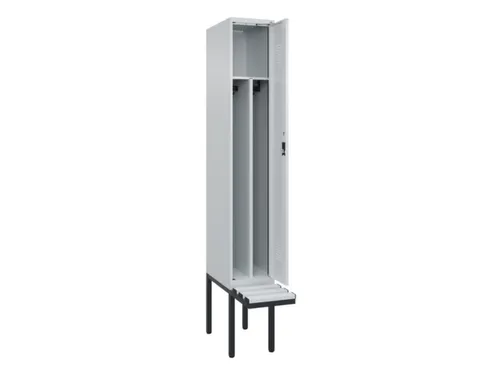 locker met bank,voor scheiding van kleding,HxBxD 2120x300x815mm,1vak