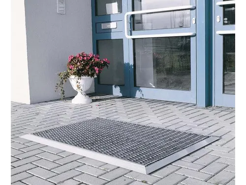 schoonloopmat,v. binnen/buiten,LxB 785x1585mm,zwart/zilverkleurig
