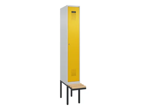 locker met bank,voor scheiding van kleding,HxBxD 2120x300x815mm,1vak