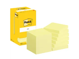 Memoblok Post-it 654 76x76mm geel 12 stuks - 2