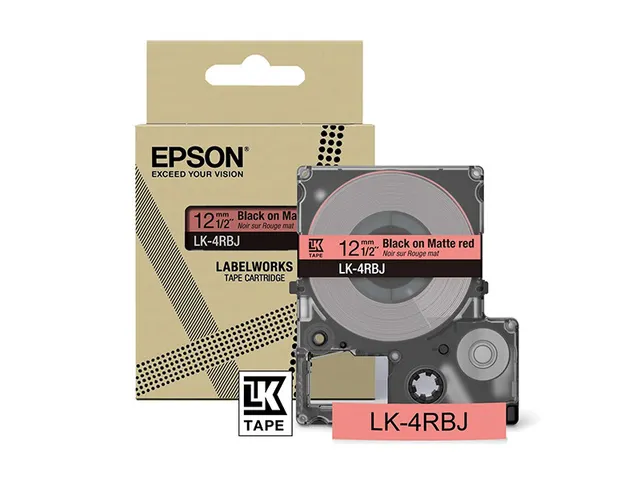 C53S672071 Epson 12mm rood zwart LK-4RBJ lettertape mat 8m