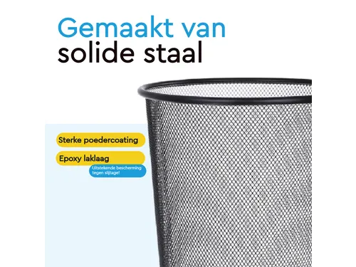 BRASQ Papierbak 12 liter Zwart Rond Set van 2 WBBRO2