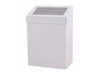 Afvalbak Metaal 20 Liter Gesloten Wit - 1