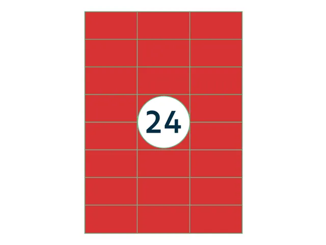 Gekleurde Etiketten 70x37mm Rood 42612 1000 Vel