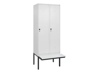 locker met bank,HxBxD 2120x800x815mm,2vak,vak B 400mm,draaigrendel - 1