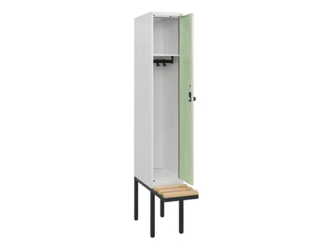 locker met bank,HxBxD 1950x300x815mm,1vak,vak B 300mm,draaigrendel