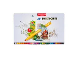 Viltstift Bruynzeel Creatives Superpoints assorti blik à 25 stuks