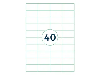 Etiketten Zelfklevend Wit 40 op A4 52.5x29.7mm 1000 Vel - 1