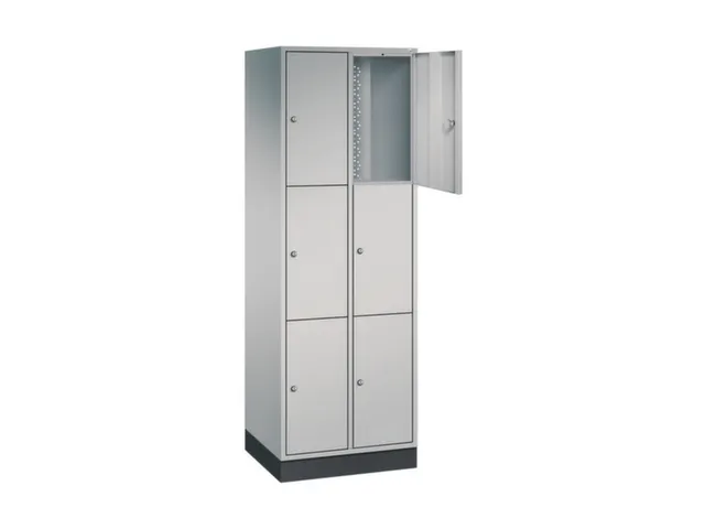 lockerkast,HxBxD 1950x620x500mm,2x3vakken,cil.-slot,sokkel