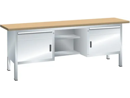 werkbank,HxBxD 840x2000x700mm,multiplexblad,draagverm. 1000kg,4voeten