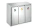 Recycling afvalbak 3x 15 liter Mat RVS