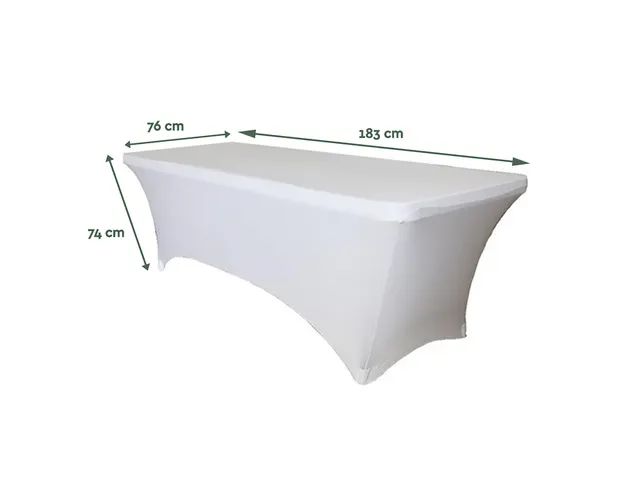 Tafelrok BRASQ 183x76x74cm wit