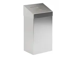 Afvalbak met pushklep 50 Liter mat RVS