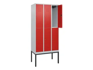 dubbeldekse locker,HxBxD 2120x900x500mm,3x2vak.,vak B 300mm,cil.-slot - 2