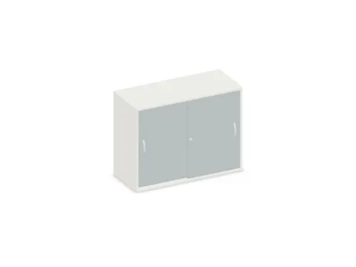 Schuifdeurkast 770x1000x430mm Romp Wit Decor Front Lichtgrijs