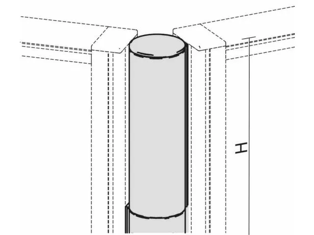 verbindingskolom,v. scheidingswand,H 800mm,hoek 0-180°