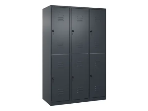 dubbeldekse locker,HxBxD 1850x1200x500mm,3x2vak.,vak B 400mm