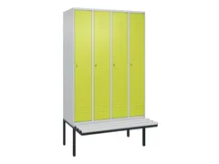 locker met bank,HxBxD 2120x1200x815mm,4vak,vak B 300mm,cil.-slot