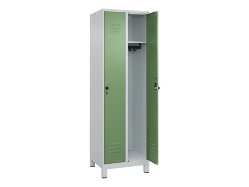 locker,HxBxD 1950x600x500mm,2vak,vak B 300mm,draaigrendel,voeten