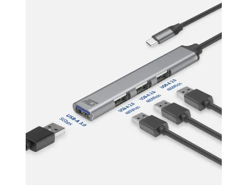 Hub ACT USB-C 3x USB-A 2.0 en 1x USB-A 3.0