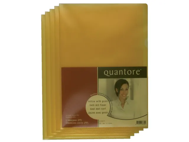 Insteekmap L-model Quantore A4 PP 0.12mm geel 25 stuks