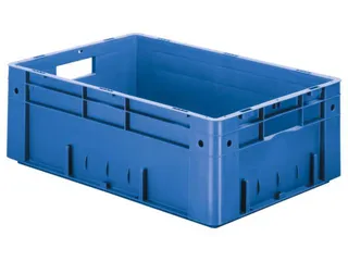 Euronorm Stapelkrat 210x600x400mm 38l Wanden/Bodem Gesloten Blauw - 1