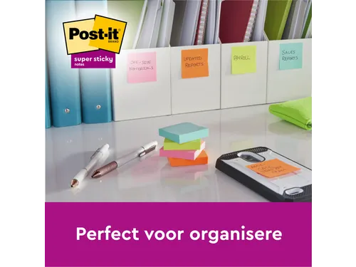 Memoblok Post-it 622 Super Sticky 47,6x47,6mm Cosmic 12 stuks