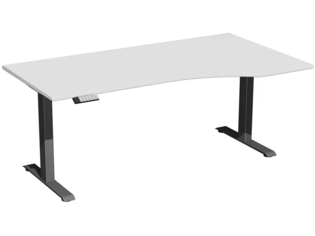 Bureau Large à droite Hauteur réglable 730-1230x1800x1000mm Gris cla