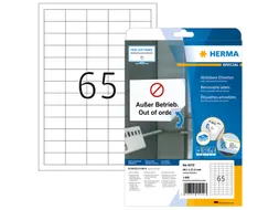 HERMA 4212 Verwijderbare etiketten A4 38,1x21,2mm Wit 1625 stuks