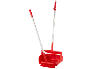 Vikan Hygiene stofblik + veger combinatieset alu steel 840mm Rood - 1