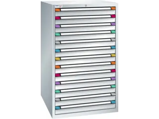 ladekast HxBxD 1400x805x695mm 13laden RAL7035 front RAL7035 - 2