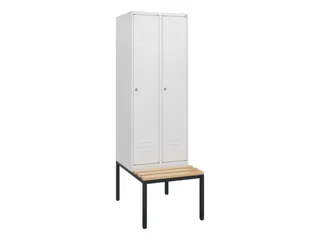 locker met bank,HxBxD 1950x600x815mm,2vak,vak B 300mm,cil.-slot - 1