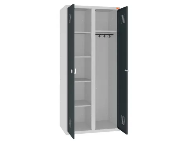 kleding-/wasgoedkast,RAL 7035/RAL 7016,HxBxD 1800x800x500mm,2vak