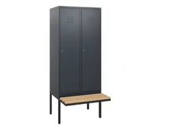 locker met bank,HxBxD 1950x800x815mm,2vak,vak B 400mm,cil.-slot