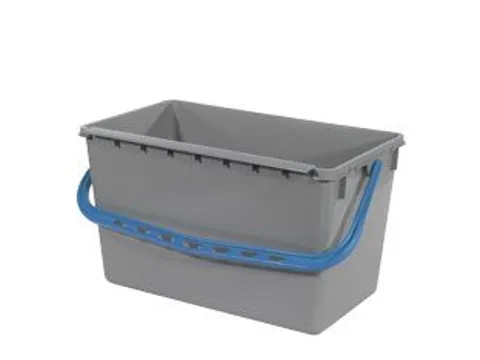 Grijze emmer 22 liter met blauwe hendel