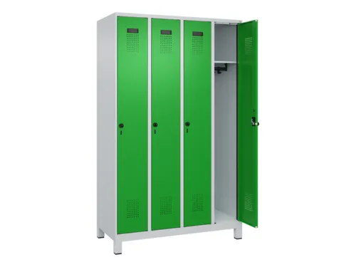 locker,HxBxD 1950x1200x500mm,4vak,vak B 300mm,draaigrendel,voeten