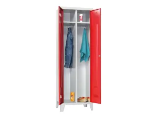 garderobekast,HxBxD 1850x600x500mm,2vak,RAL7035,front RAL3000 - 2