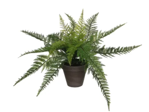Kunstplant Mica Varen groen in pot Stan grijs 38x50cm