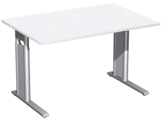 Bureau C-Poot HxBxD 680-800x1200x800mm Decor wit Zilverkleurig - 1