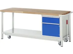 Werkbank Hxbxd 880x2000x700mm Beukenhouten Werkblad 1lade Kast