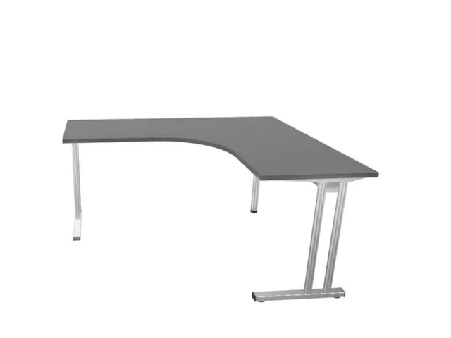 bureau in vrije vorm,HxBxD 740x1600x1400mm,vrije vorm,MS-donkergrijs