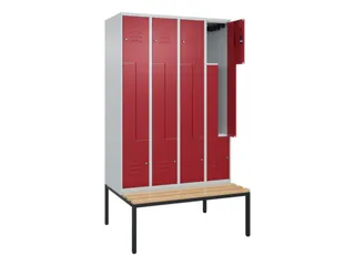 Z-garderobekast,HxBxD 2120x1200x815mm,8vak,vak B 300mm,cil.-slot - 2