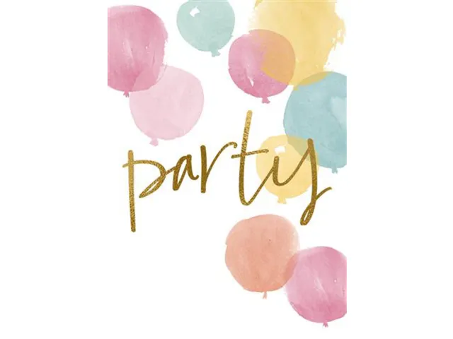 Wenskaart Hallmark uitnodiging ballonnen pak à 6 stuks