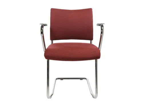 Bezoekersstoel Armleuningen Bordeauxrood Stof Zitting 450x480x450mm