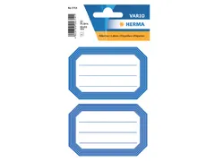Boek Etiket Herma 5714 82x55mm Blauwe rand gelinieerd 12 stuks