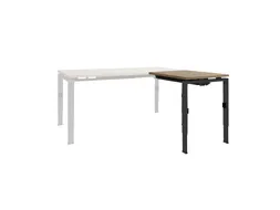 Bureau Linesto N4 aanbouwtafel 80x60cm hav/kers 25mm zwart